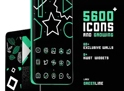 تحميل تطبيق GreenLine Icon Pack LineX مهكر APK للأندرويد 2027 أخر إصدار مجانًا