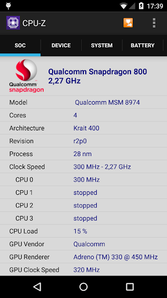 تحميل تطبيق فحص معالج الهاتف CPU-Z مهكر APK للأندرويد 2027 أخر إصدار مجانًا