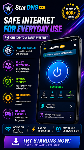 تحميل تطبيق StarDNS مهكر APK للأندرويد 2027 أخر إصدار مجانًا